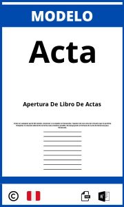 Modelo De Apertura De Libro De Actas Peru