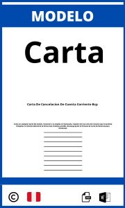 Modelo De Carta De Cancelacion De Cuenta Corriente Bcp