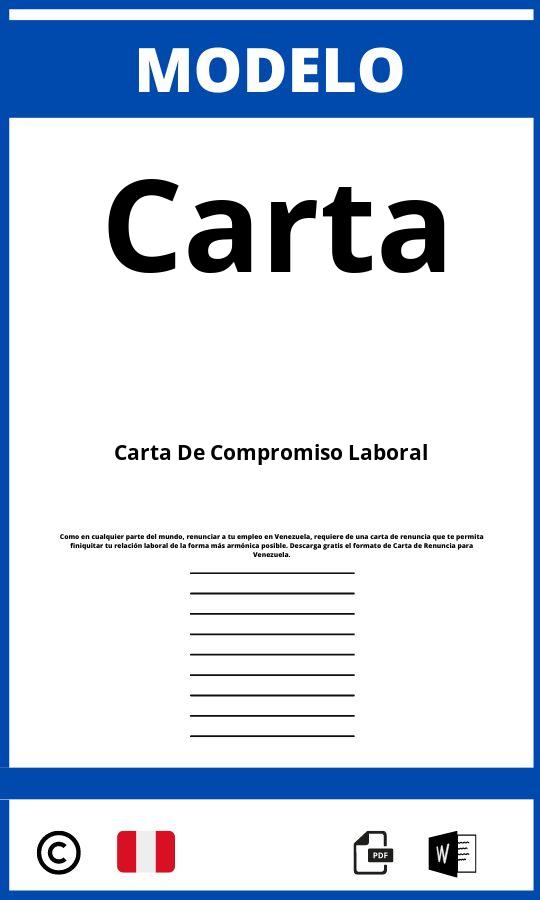 ▷ Modelo De Carta De Compromiso Laboral 2023