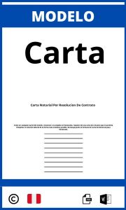 Modelo De Carta Notarial Por Resolucion De Contrato Peru