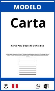 Modelo De Carta Para Deposito De Cts Bcp