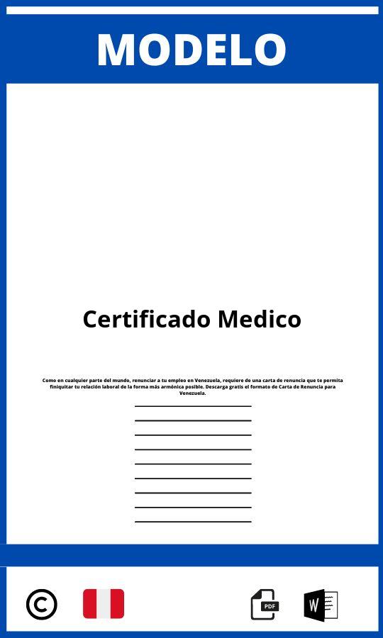 Modelo De Certificado Medico Peru Pdf