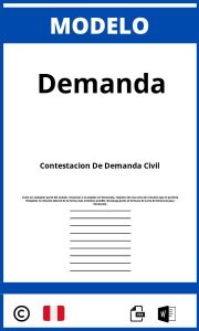 Modelo De Contestacion De Demanda Civil Peru
