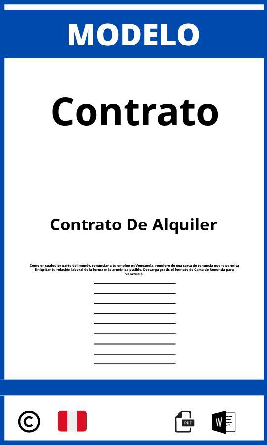 Modelo De Contrato De Alquiler Word 2024 9640