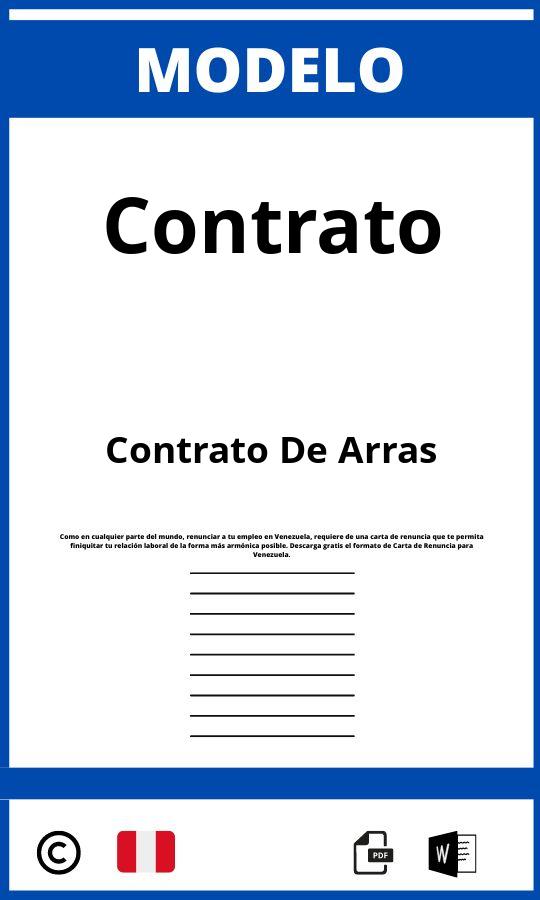 Modelo De Contrato De Arras Perú 2024 4279