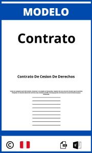 Modelo De Contrato De Cesión De Derechos Perú