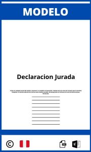 Modelo De Declaracion Jurada En Word