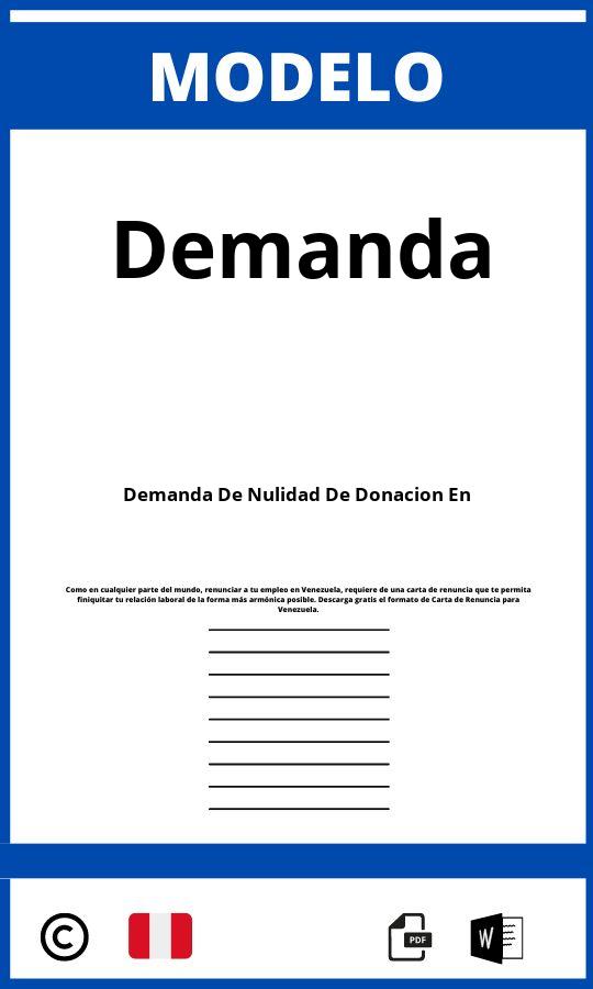 Modelo De Demanda De Nulidad De Donacion En Peru