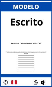Modelo De Escrito De Constitucion En Actor Civil