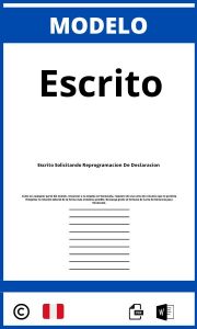 Modelo De Escrito Solicitando Reprogramacion De Declaracion