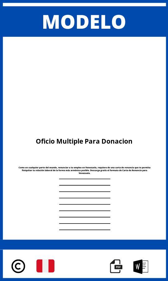 Modelo De Oficio Multiple Para Donacion