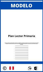 Modelo De Plan Lector  Primaria