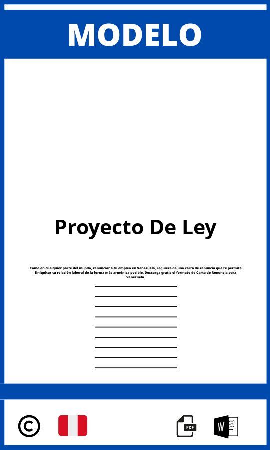 ▷ Modelo De Proyecto De Ley Peru 2023