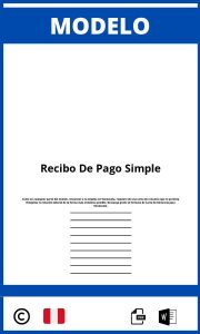 Modelo De Recibo De Pago Simple