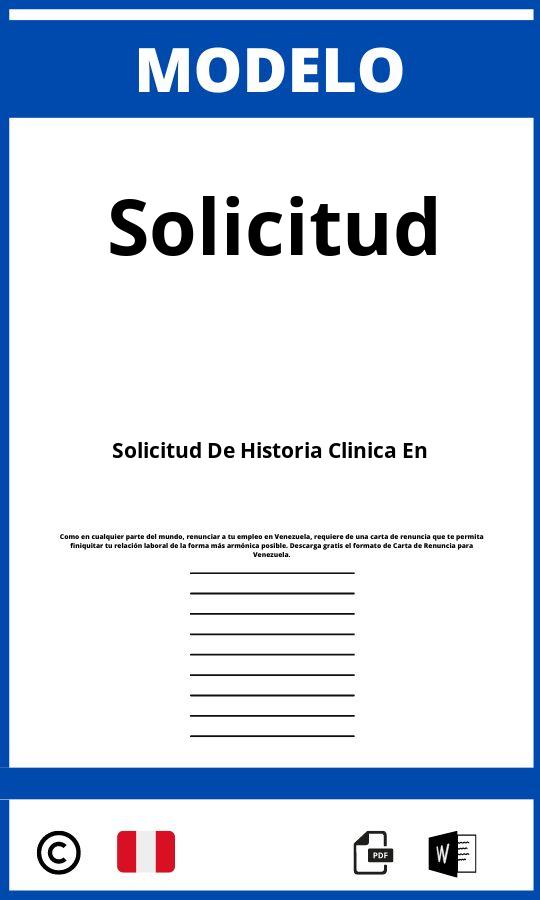 Modelo De Solicitud De Historia Clinica En Peru