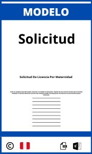 Modelo De Solicitud De Licencia Por Maternidad
