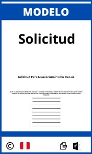 Modelo De Solicitud Para Nuevo Suministro De Luz